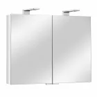 Miroir 2 portes avec contenant en aluminium argenté et détails chromés - Maxi Viadurini