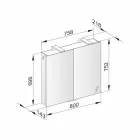 Miroir 2 portes avec contenant en aluminium argenté et détails chromés - Maxi Viadurini