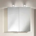 Miroir 2 portes avec contenant en aluminium argenté et détails chromés - Maxi Viadurini