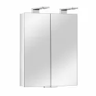 Miroir 2 portes avec contenant en aluminium argenté et détails chromés - Maxi Viadurini