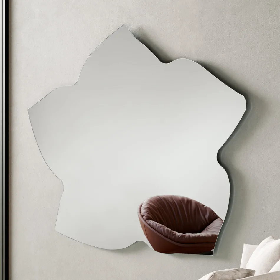 Miroir en forme de feuille, disponible en deux tailles et couleurs, fabriqué en Italie - Levian Viadurini