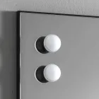 Miroir mural avec 2 ampoules et cadre en aluminium noir Made in Italy - Cadre Viadurini