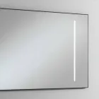 Miroir mural avec 2 ampoules et cadre en aluminium noir Made in Italy - Cadre Viadurini
