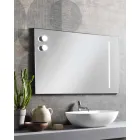 Miroir mural avec 2 ampoules et cadre en aluminium noir Made in Italy - Cadre Viadurini