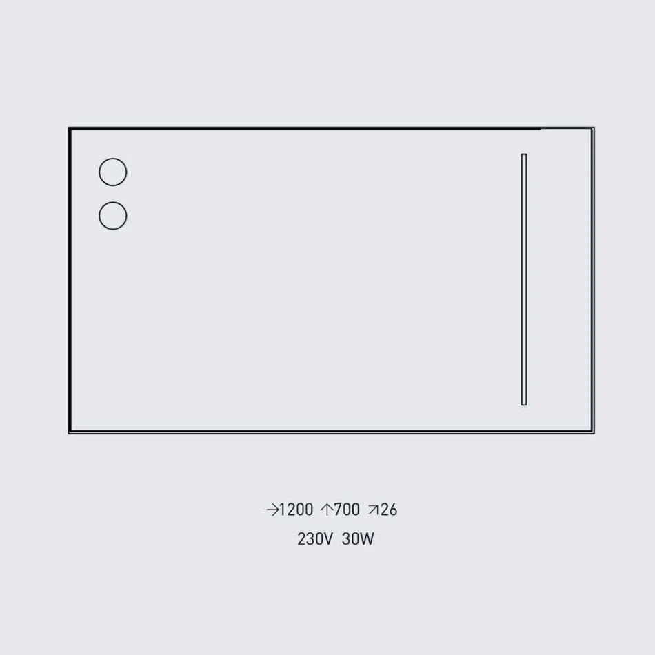 Miroir mural avec 2 ampoules et cadre en aluminium noir Made in Italy - Cadre Viadurini