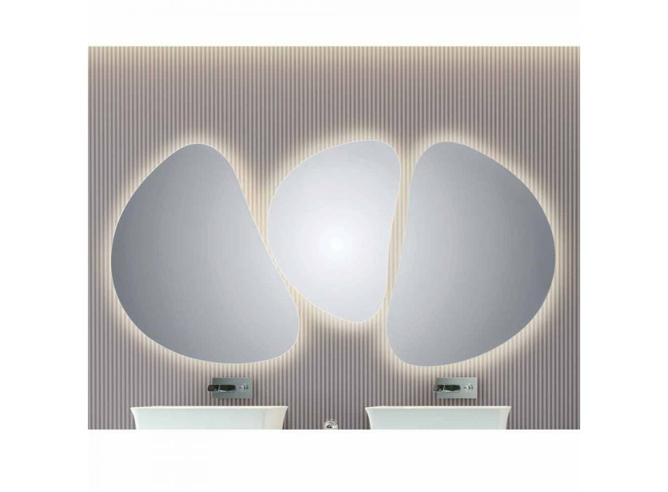 Miroir mural de salle de bains avec rétroéclairage LED Pirro Viadurini