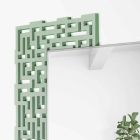 Miroir mural carré de design moderne en bois vert décoré - Labyrinthe Viadurini