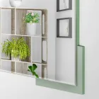 Miroir mural carré de design moderne en bois vert décoré - Labyrinthe Viadurini