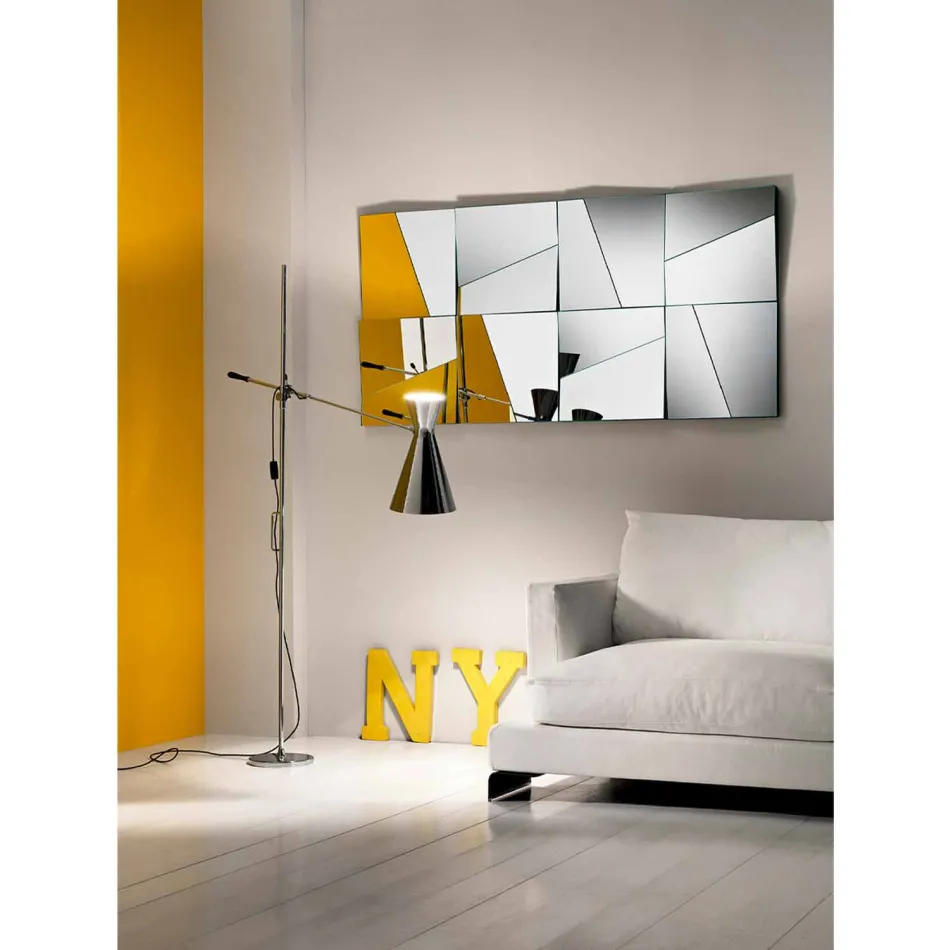 Miroir mural modulaire avec miroirs concaves et convexes Made in Italy - Allergie Viadurini