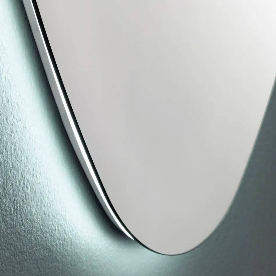 Miroir mural en forme pour salle de bain avec rétro-éclairage LED précieux - Trigolo Viadurini