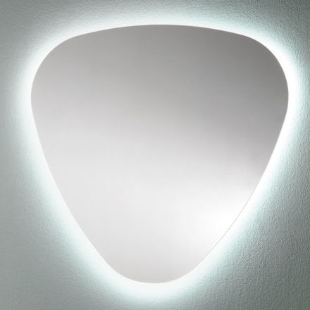 Miroir mural en forme pour salle de bain avec rétro-éclairage LED précieux - Trigolo Viadurini