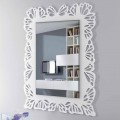Miroir mural en plexiglas blanc avec cadre rectangulaire décoré - Alidifarf