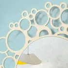 Miroir mural rond en bois brun de design moderne avec cadre - Bombo Viadurini