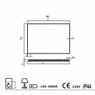 Miroir mural avec bords satinés, éclairage LED, Tessa Viadurini