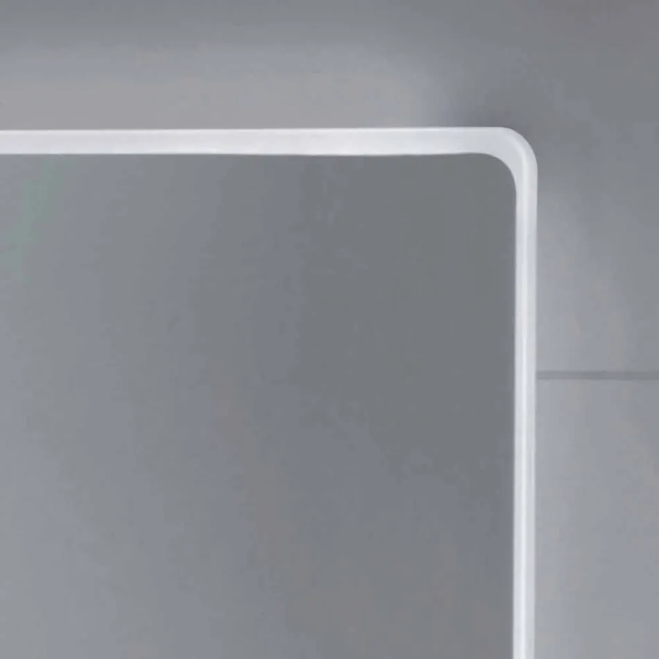 Miroir mural avec bords satinés, éclairage LED, Tessa Viadurini