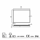 Miroir mural avec bords satinés, éclairage LED, Tessa Viadurini