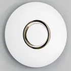 Miroir mural design rond en métal doré avec pièce maîtresse - Merale Viadurini