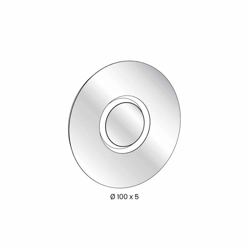 Miroir mural design rond en métal doré avec pièce maîtresse - Merale Viadurini