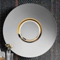 Miroir mural design rond en métal doré, luxe fabriqué en Italie - Merale