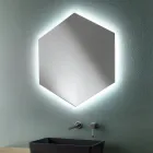 Miroir mural de salle de bain moderne en forme avec lumière LED de haute qualité - Crocchio Viadurini