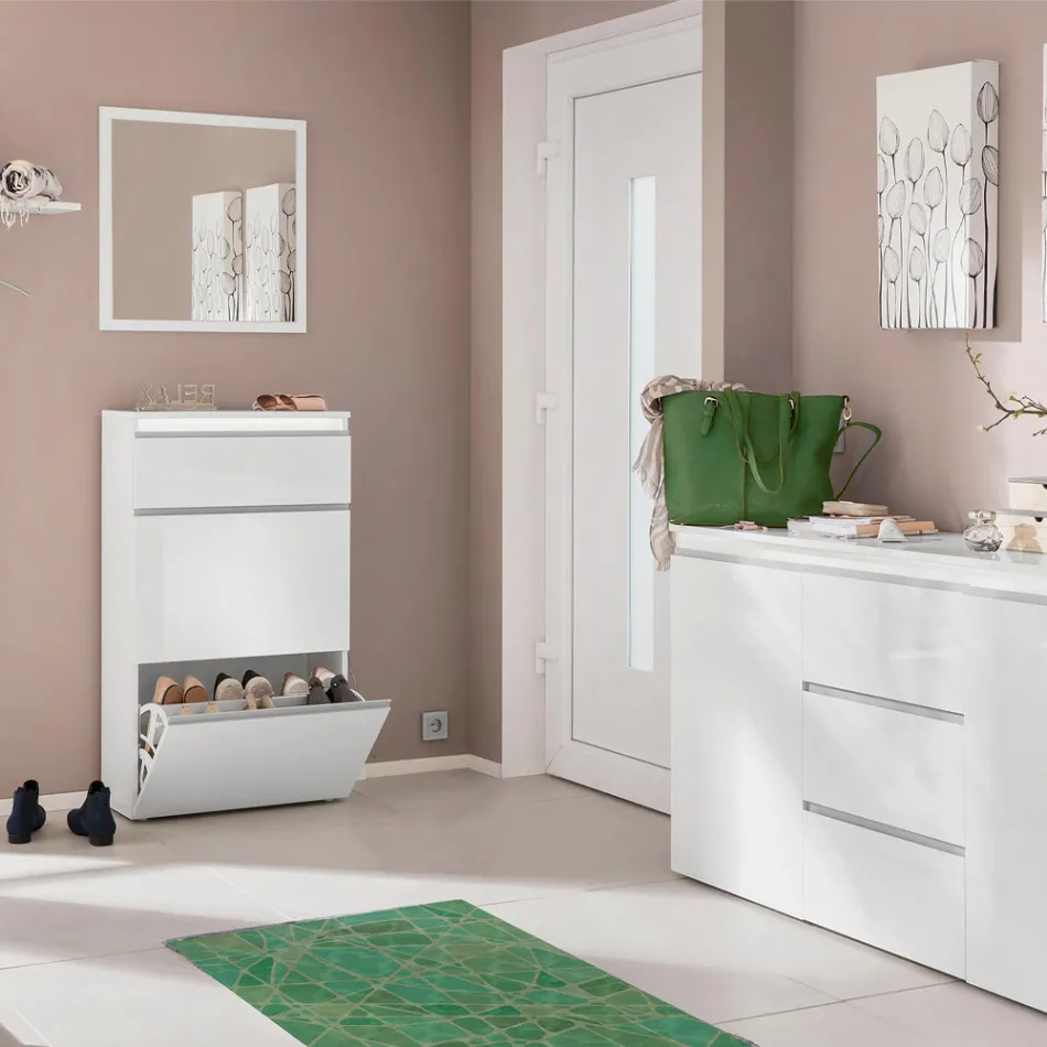 Miroir mural carré avec cadre blanc ou anthracite - Emanuelito Viadurini