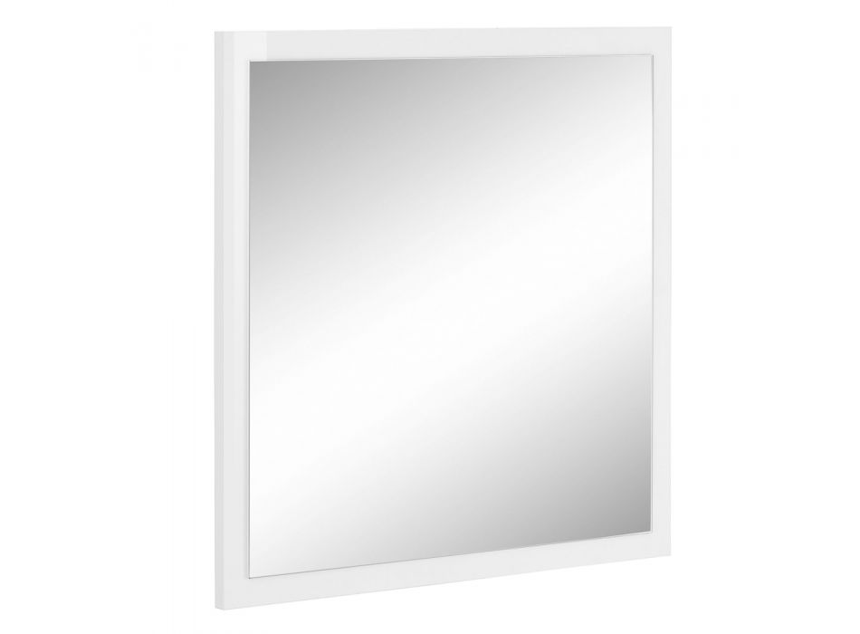 Miroir mural carré avec cadre blanc ou anthracite - Emanuelito Viadurini