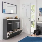 Miroir mural rectangulaire avec cadre blanc ou anthracite - Emanuelito Viadurini