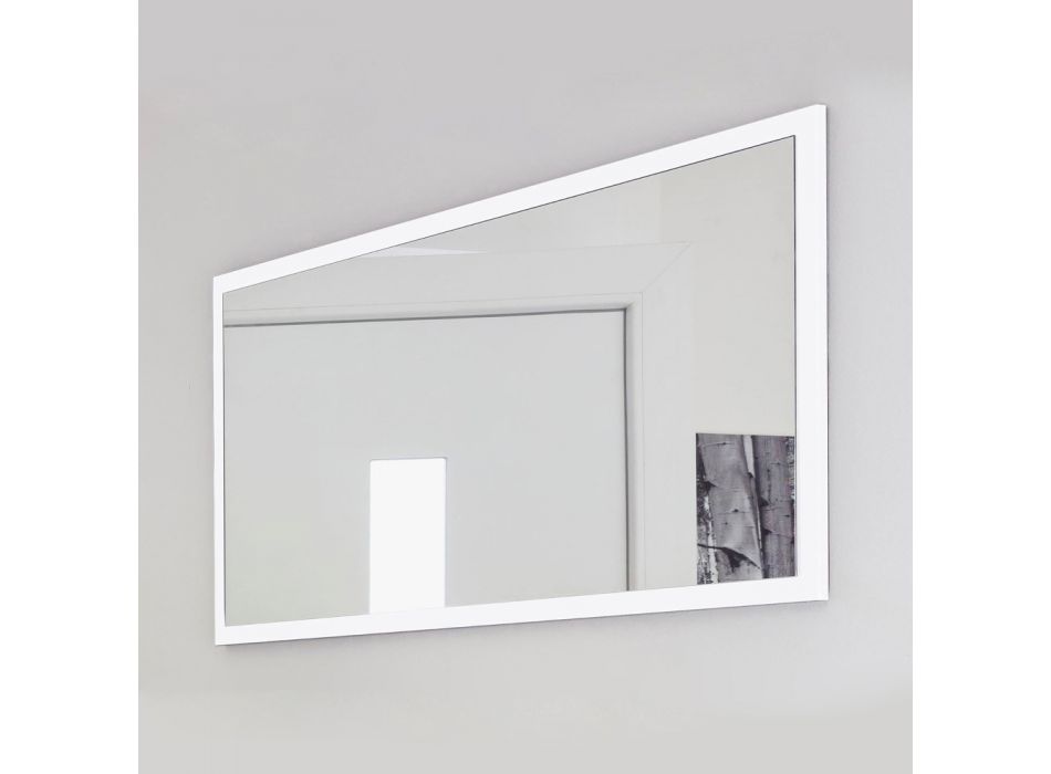 Miroir mural rectangulaire avec cadre blanc ou anthracite - Emanuelito Viadurini