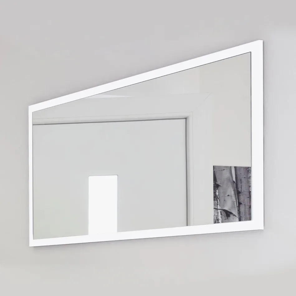 Miroir mural rectangulaire avec cadre blanc ou anthracite - Emanuelito Viadurini