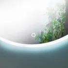 Miroir mural rond avec bord sablé et rétroéclairage LED - Bouton Viadurini
