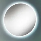 Miroir mural rond avec bord sablé et rétroéclairage LED - Bouton Viadurini