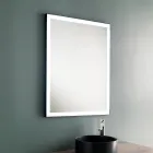 Miroir de salle de bain mural avec cadre en métal noir et LED Made in Italy - Chebeo Viadurini