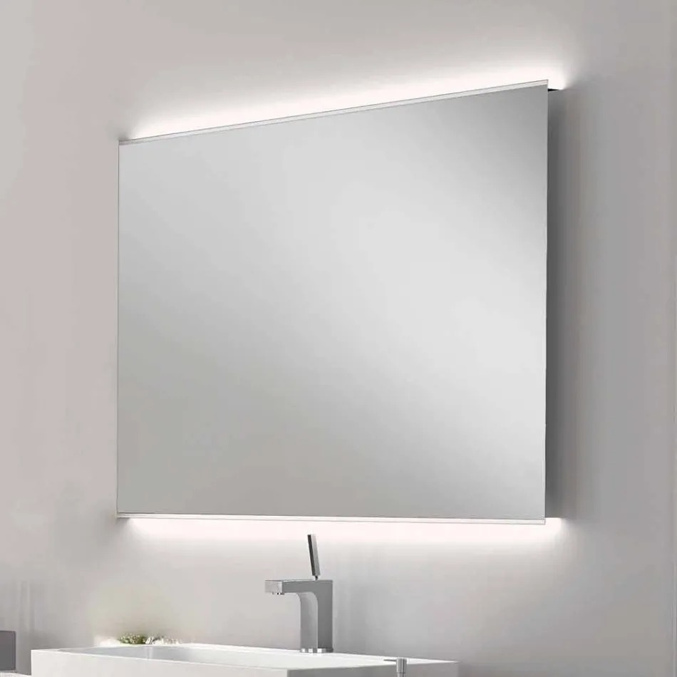 Miroir de salle de bain avec design moderne Luminaire LED avec bords satin Veva Viadurini