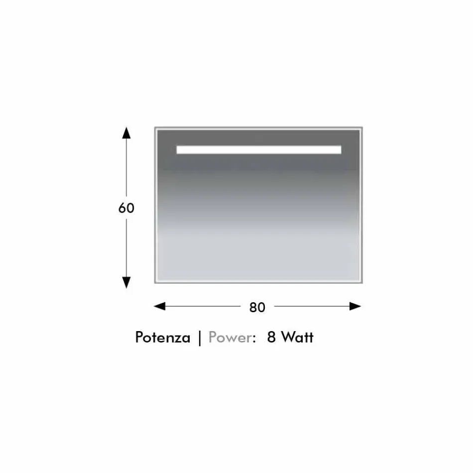 Miroir de salle de bain mural avec cadre en aluminium fabriqué en Italie - Tobi Viadurini