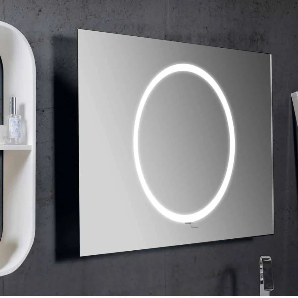 Miroir de salle de bain mural avec éclairage LED - Dotta Viadurini