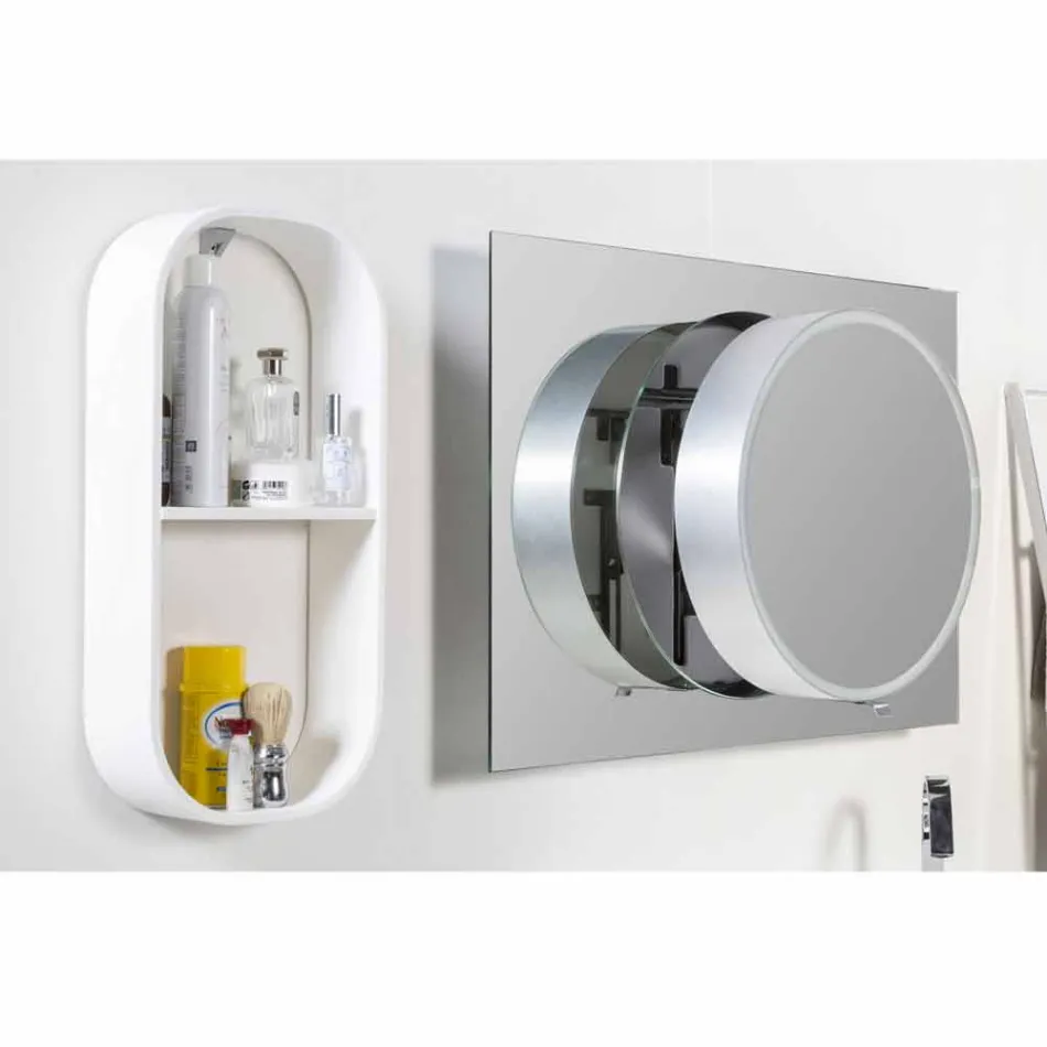 Miroir de salle de bain mural avec éclairage LED - Dotta Viadurini