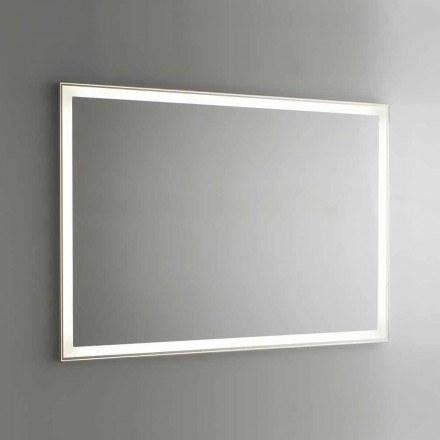 Miroir de salle de bain en imitation aluminium avec rétroéclairage Made in Italy - Palau Viadurini