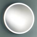 Miroir de salle de bain mural rond avec cadre en métal cuivré et lumière LED - Minolo