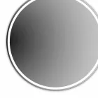 Miroir de salle de bain rond rétroéclairé avec sablage fabriqué en Italie - Ranio Viadurini