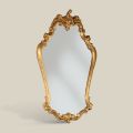 Miroir baroque en forme avec cadre en feuille d'or Made in Italy - Precious