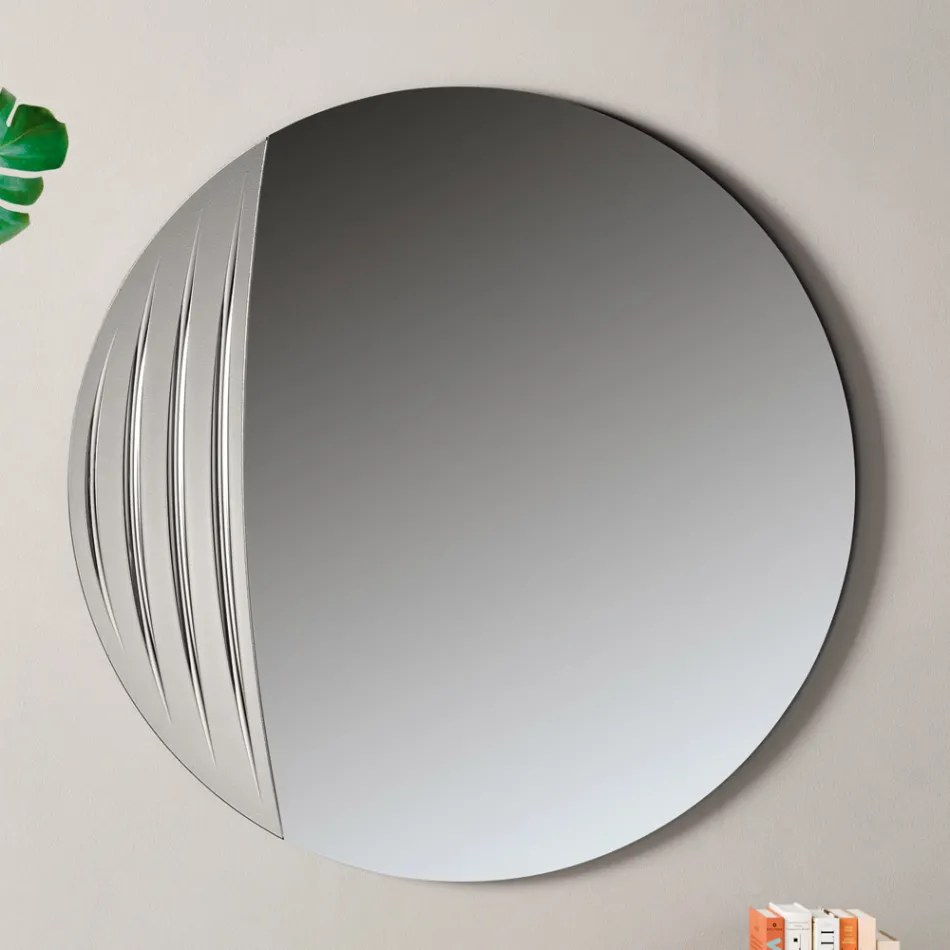 Miroir rond en deux tailles et deux couleurs, fabriqué en Italie - Auren Viadurini