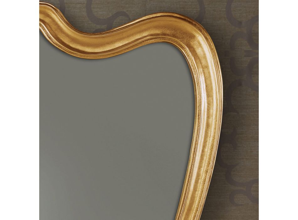 Cadre en bois en forme de miroir classique feuille d'or fabriqué en Italie - Jenny