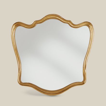 Cadre en bois en forme de miroir classique feuille d'or fabriqué en Italie - Jenny Viadurini
