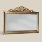 Miroir en bois rectangulaire classique à la feuille d'or fabriqué en Italie - Ibiscos Viadurini