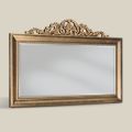 Miroir en bois rectangulaire classique à la feuille d'or fabriqué en Italie - Ibiscos