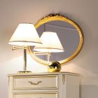 Miroir ovale classique avec cadre en feuille d'or fabriqué en Italie - Precious Viadurini