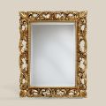 Miroir Rectangulaire Classique Cadre Feuille d'Or Fabriqué en Italie - Précieux