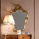 Miroir de forme classique avec cadre en feuille d'or fabriqué en Italie - Precious Viadurini