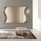 Miroir Sorya couleur bronze en verre fusionné avec insert central, fabriqué en Italie Viadurini