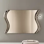 Miroir Sorya couleur bronze en verre fusionné avec insert central, fabriqué en Italie Viadurini